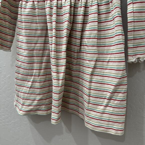 Hanna Andersson Ecru Lurex Stripe Ribbed Holiday Dress - Picture 4 of 8